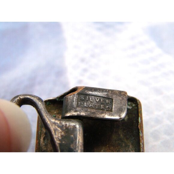 Letter Initial "A" Small Belt Buckle Monogram Western Silver Plated Vintage Old - Picture 8 of 12